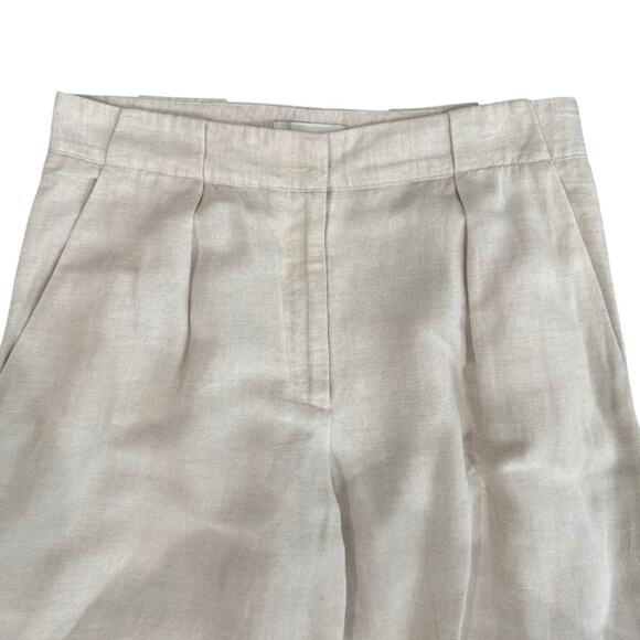 Club Monaco Wide Leg Linen Blend Trouser in Beige, Size US 6 - Picture 5 of 8